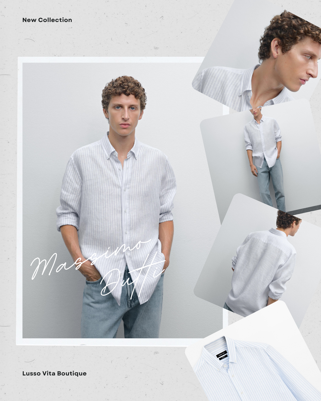 Massimo Dutti Striped Linen Button-Down Long Sleeve